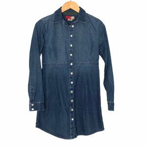 Boden Blue Chambray Long Sleeve Button Down Tunic